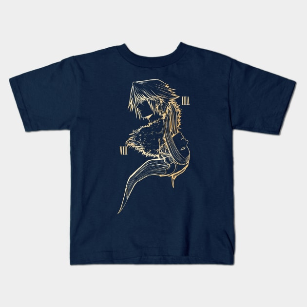 FF8 character art Kids T-Shirt by mcashe_art